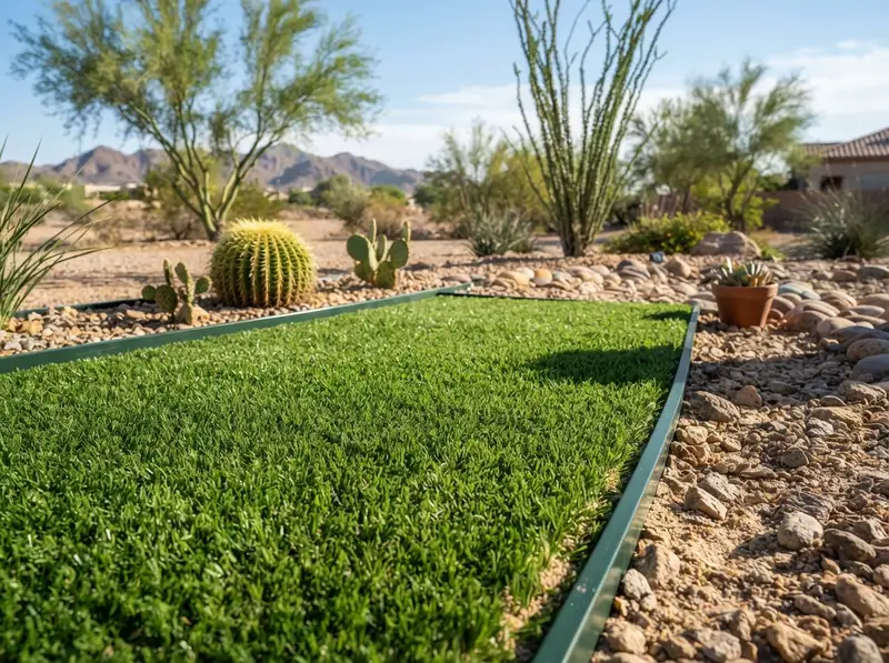 Synthetic turf installation in Yuma yard Synthetic turf installation in Yuma yard
