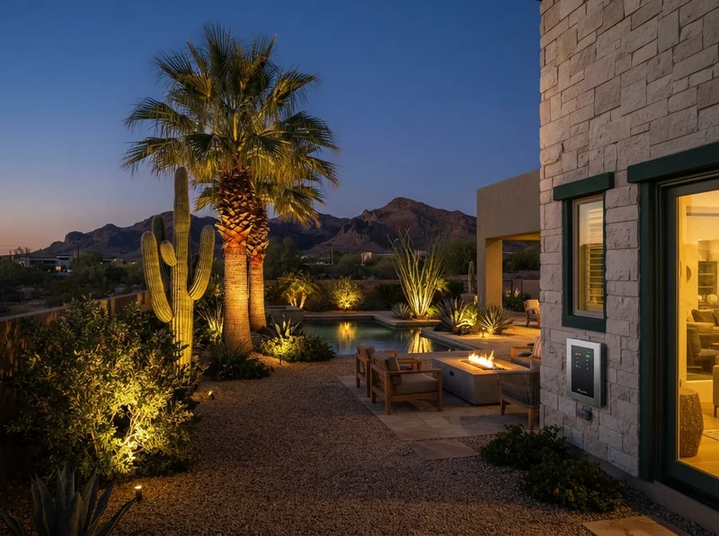 Smart outdoor landscape lighting system in Yuma Smart outdoor landscape lighting system in Yuma
