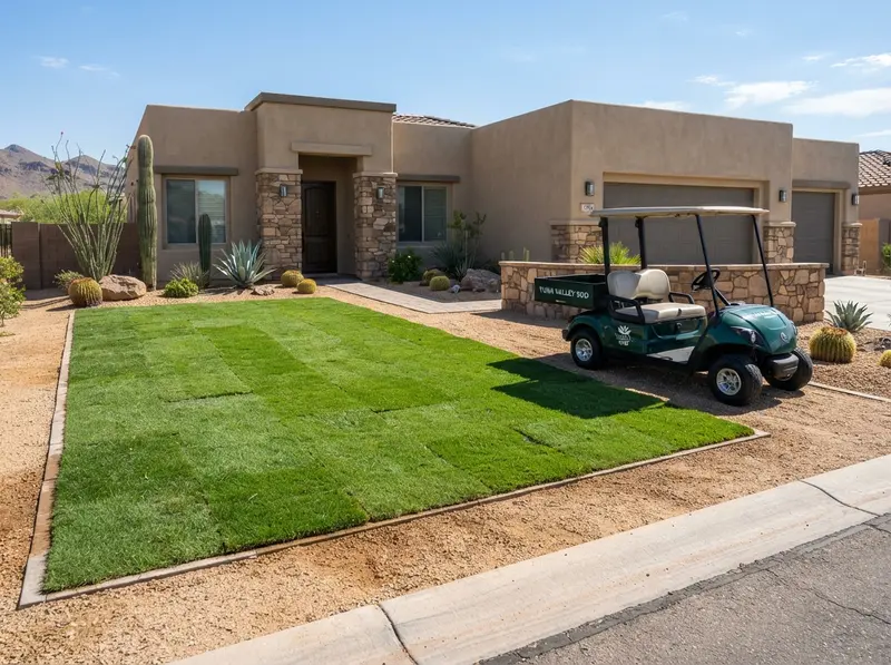 Fresh sod installation in Yuma desert Fresh sod installation in Yuma desert